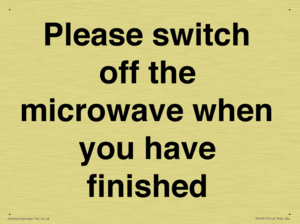 Please switch off the microwave when you have finished